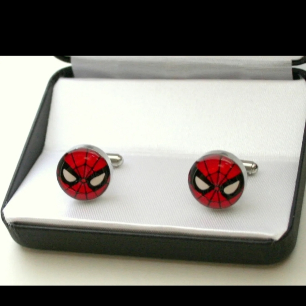 Marvel Comics Amazing Spider-Man Bubble & Metal Cuff Links New NOS + Gift Box